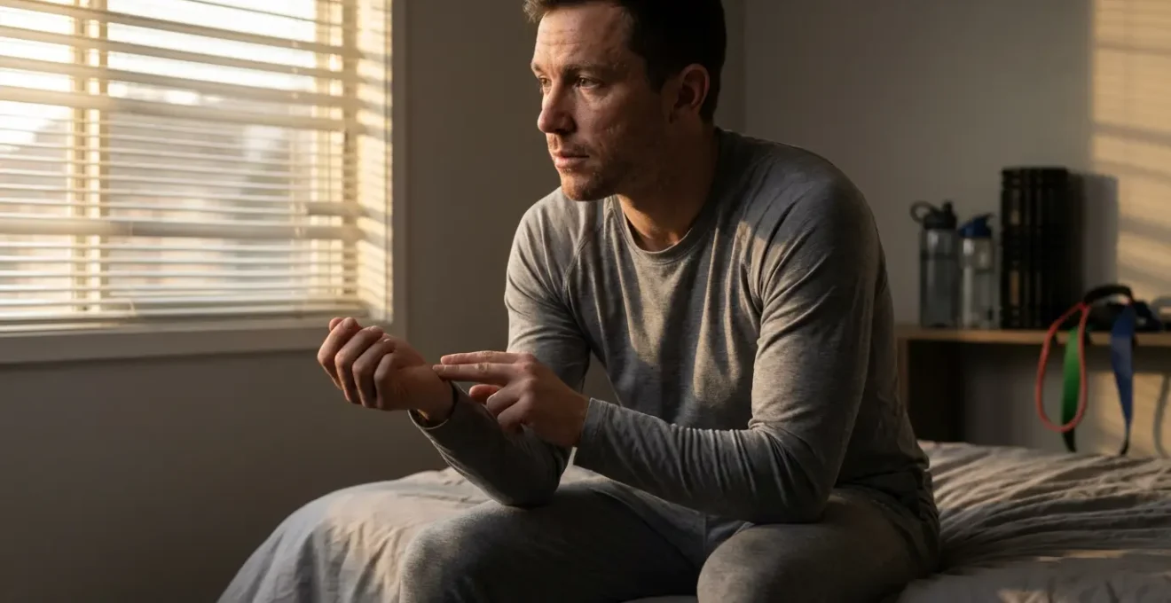 Athlete checking heart rate variability for recovery monitoring