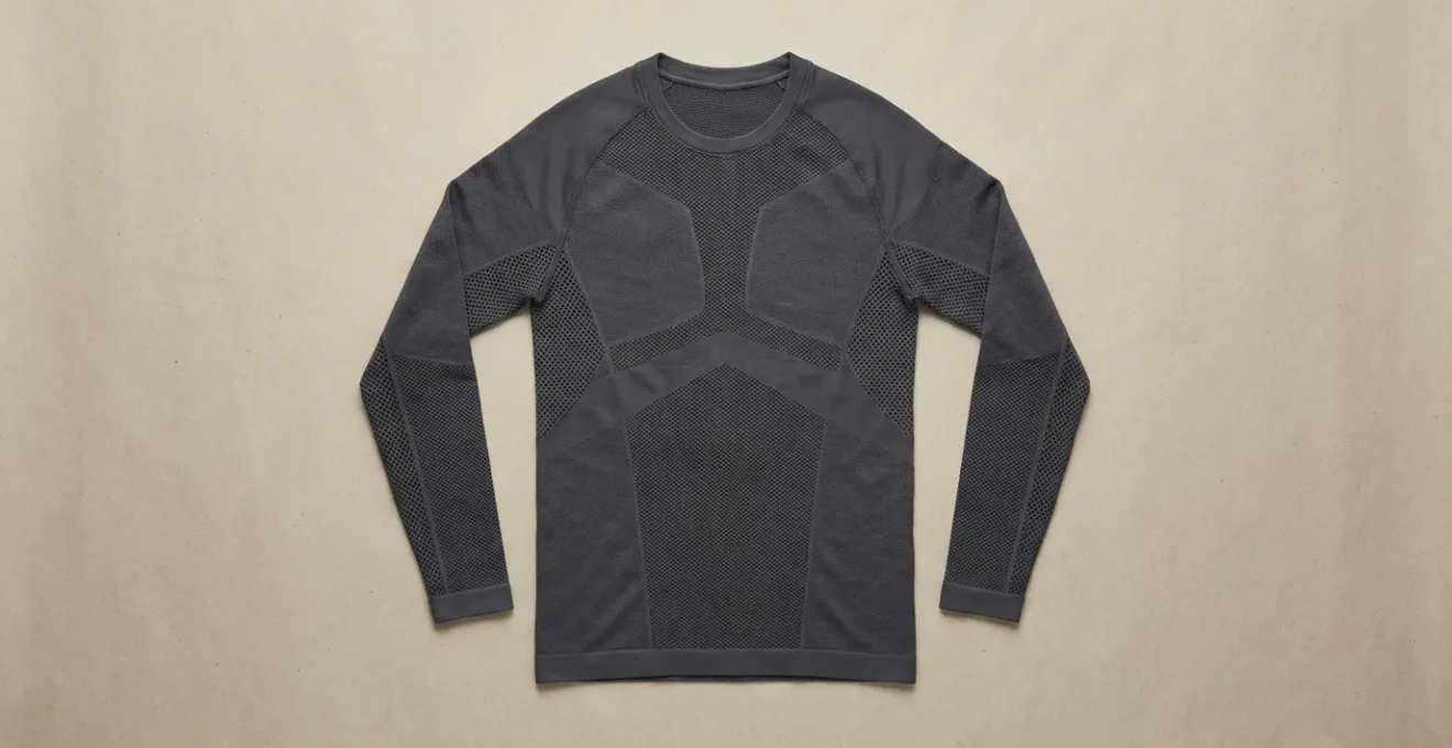 Athletic compression garment showing strategic ventilation zones and pressure mapping