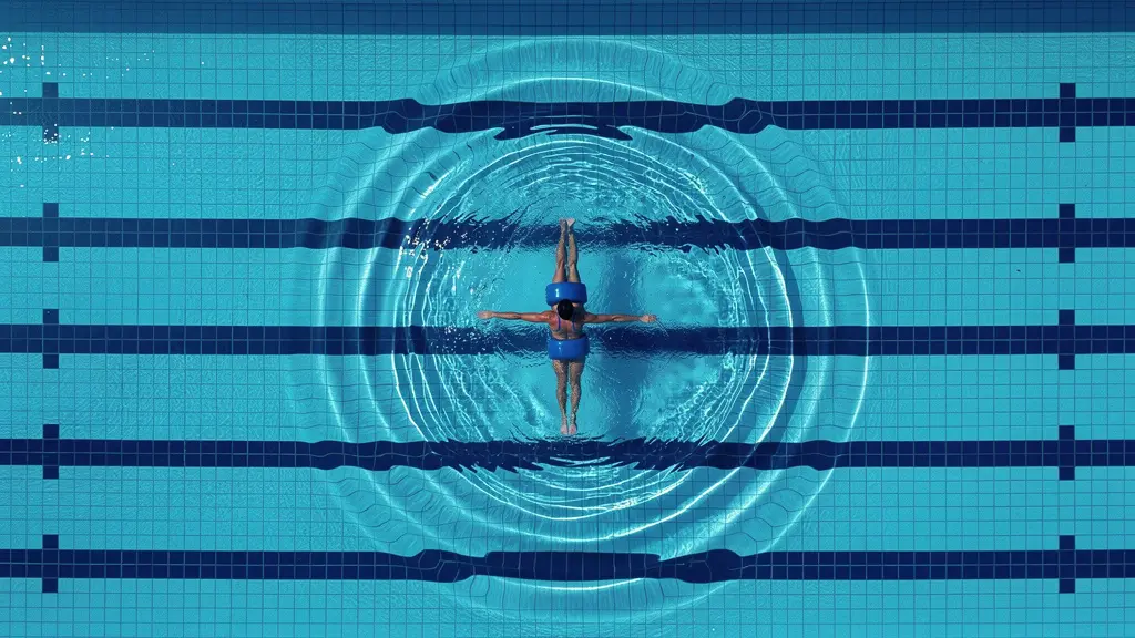 Athlete performing deep water running intervals with flotation belt