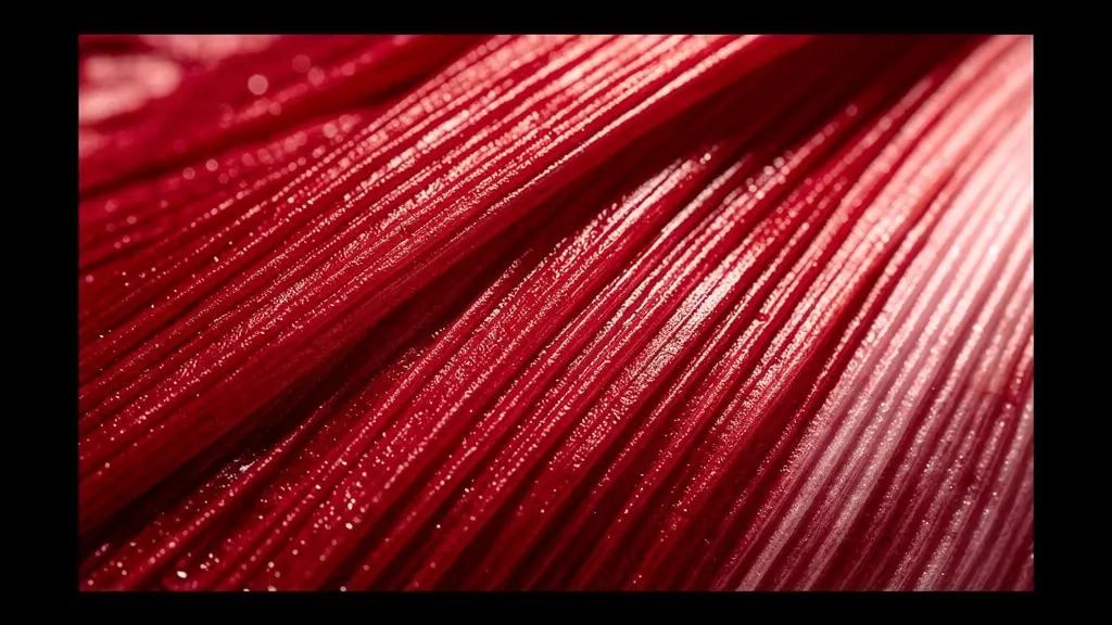 Extreme close-up of muscle fiber texture showing physiological detail