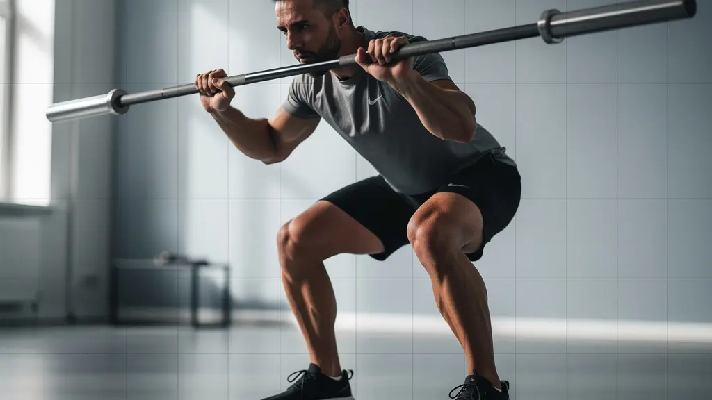 Athlete performing overhead squat test showing compensation patterns