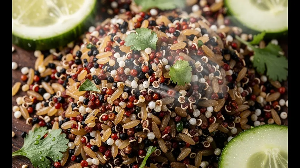 Colorful quinoa and brown rice bowls prepared for endurance athletes