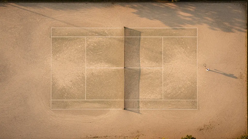 Tennis court view showing strategic zones and target areas for mental focus
